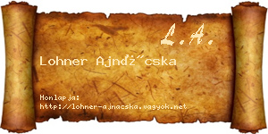 Lohner Ajnácska névjegykártya